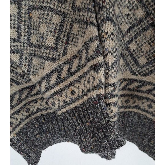 Women's Vintage Sweater Diamond Argyle Wool Blend McGregor Brown Speckled M - Picture 2 of 4